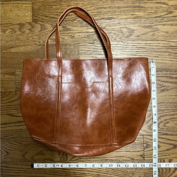 Vegan bag collection. 4 piece ensemble. Cognac Brown - Picture 15 of 16